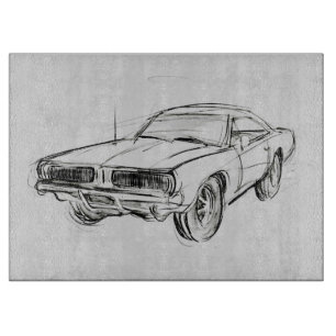 Classic Car Sketch IV Cutting Board