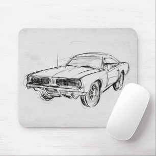 Classic Car Sketch IV Mouse Mat