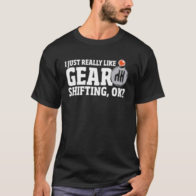 Classic Car Stick Shift Manual Gearbox   Manual Tr T-Shirt (Front)