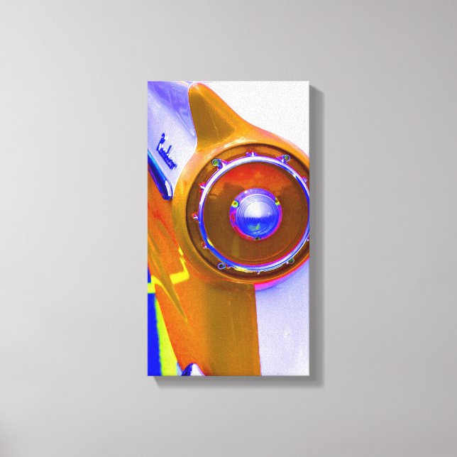 Classic car tail light pop art canvas print (Front)