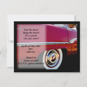 classic car v party invite