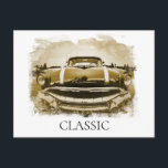 *~* Classic Car Vintage Antique Old Retro Postcard<br><div class="desc">POST CARD POSTCARD - CLASSIC CARS Grunge style Paintings - PERSONALIZE TEXT IF DESIRED. The background is WHITE. Energetically Enhanced Retro Classic Vintage Antique OLD Car , Auto , Automobiles The style is Grunge done Modern Classic Unique Creative and just plain Cool. The main colour is Vintage Tan / Brown....</div>