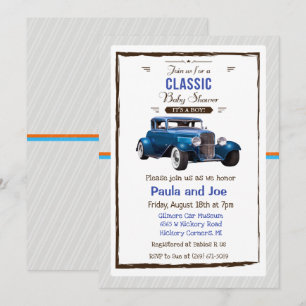 Classic Car Vintage Baby Shower Invitation