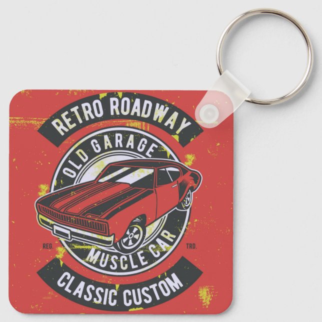 Classic Car Vintage Key Ring (Back)