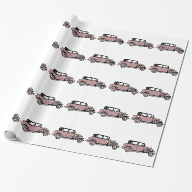 classic car wrapping paper (Unrolled)