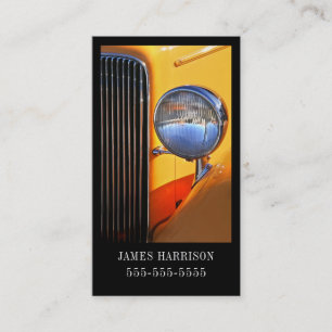 Classic Car Yellow and Black Automotive Business Card