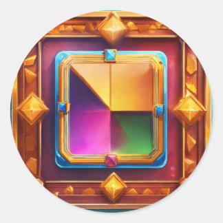 Classic Card Symbols for Slot Game Round Sticker
