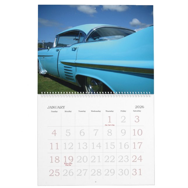 Classic Cars Calendar - GoPro Wow (Jan 2026)