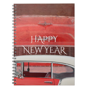 Classic Cars Chevy Bel Air Dodge Red White Vintage Notebook