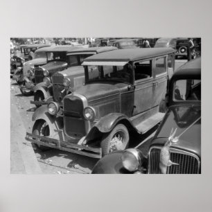Classic Cars Greensboro, Georgia 1940s Poster