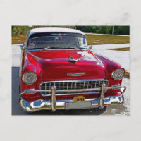 Classic Cars of Cuba Cherry Red and Chrome