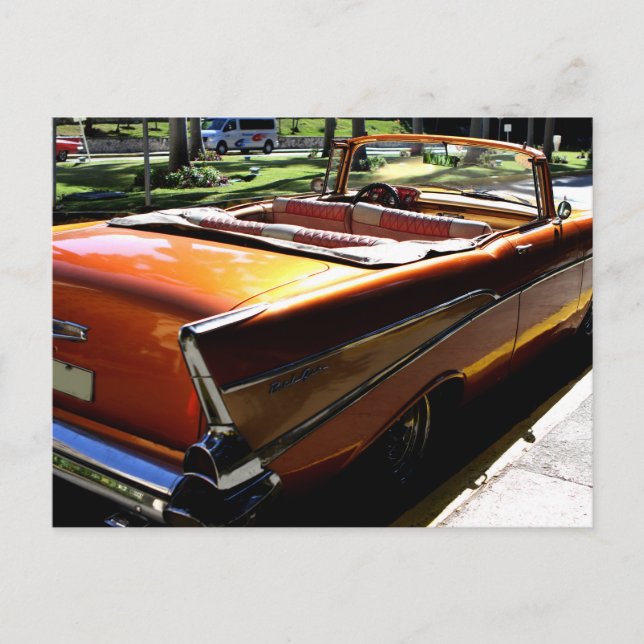 Classic Cars of Cuba Cool Orange Convertible Postcard (Front)