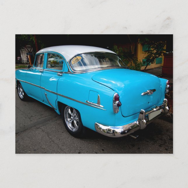 Classic Cars of Cuba Turquoise Taxi Postcard (Front)