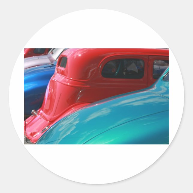 Classic Cars Round Sticker (Front)