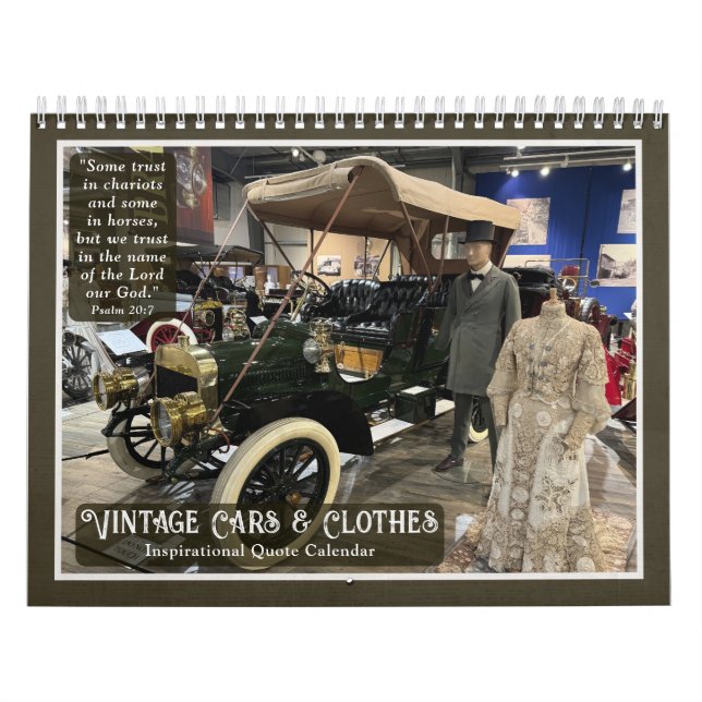 Classic Cars Vintage Dresses Photo Quote Calendar (Cover)