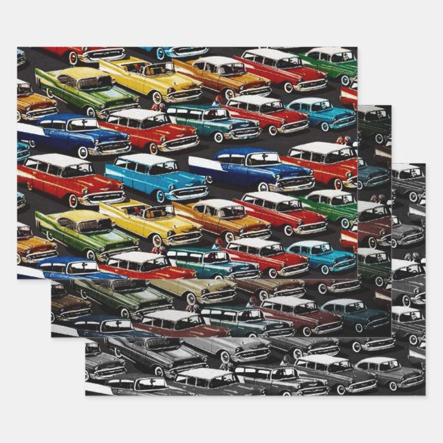 Classic Cars Wrapping Paper Sheet (Set)