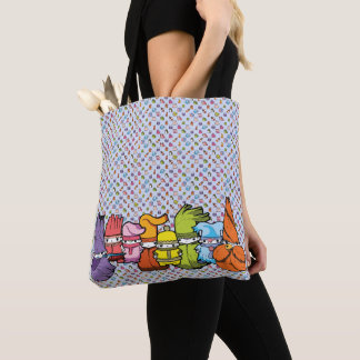 Classic Cartoon Character Goblins Blue Pattern Tote Bag
