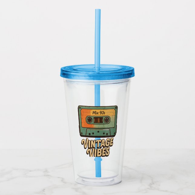 Classic Cassette Acrylic Tumbler (Front)
