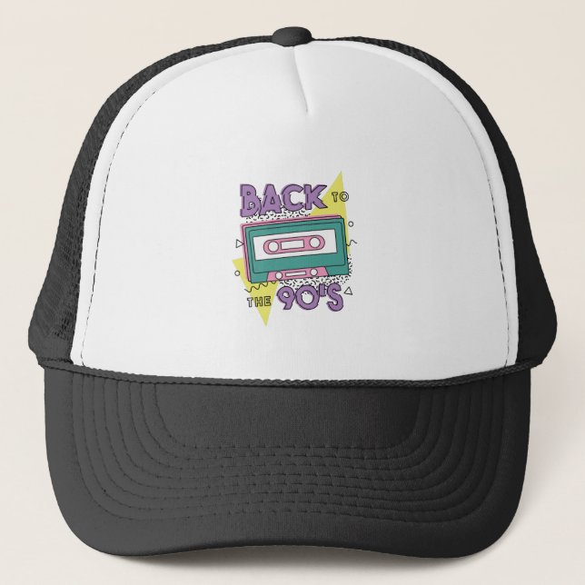 Classic Cassette From 90s Nostalgia Trucker Hat (Front)