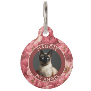 Classic Cat Lover Present Anemones Floral Pet Tag
