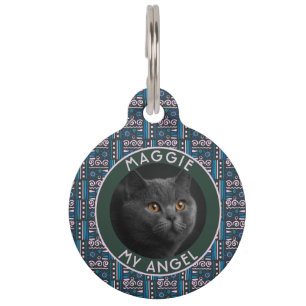 Classic Cat Mum Gift Ethnic Pattern Pet Tag
