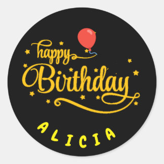Classic Celebration: Happy Birthday Round Sticker