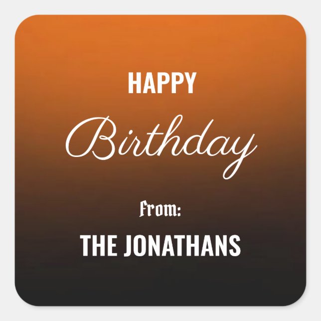 Classic Celebration: Happy Birthday Square Sticker (Front)