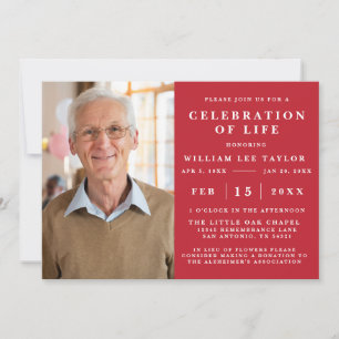 CLASSIC CELEBRATION OF LIFE MEMORIAL INVITATION