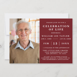 CLASSIC CELEBRATION OF LIFE MEMORIAL INVITATION