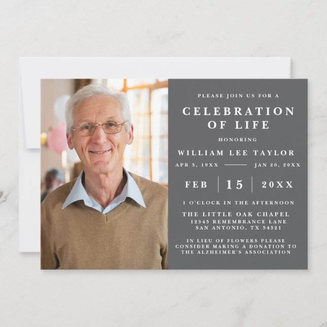 CLASSIC CELEBRATION OF LIFE MEMORIAL INVITATION (Front)