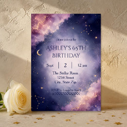 Classic Celestial 65th Birthday Invitation