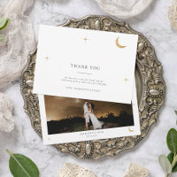 Classic Celestial Gold Moon Stars Photo Wedding