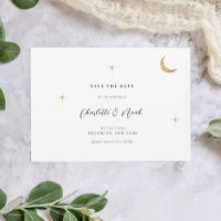 Classic Celestial Gold Moon Stars Wedding
