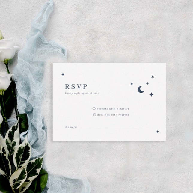 Classic Celestial Wedding Moon and Stars RSVP (Creator Uploaded)