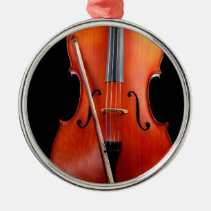 Classic cello on black metal tree decoration