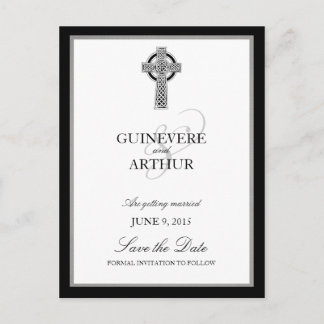 Classic Celtic Cross Wedding Save the Date Announcement Postcard