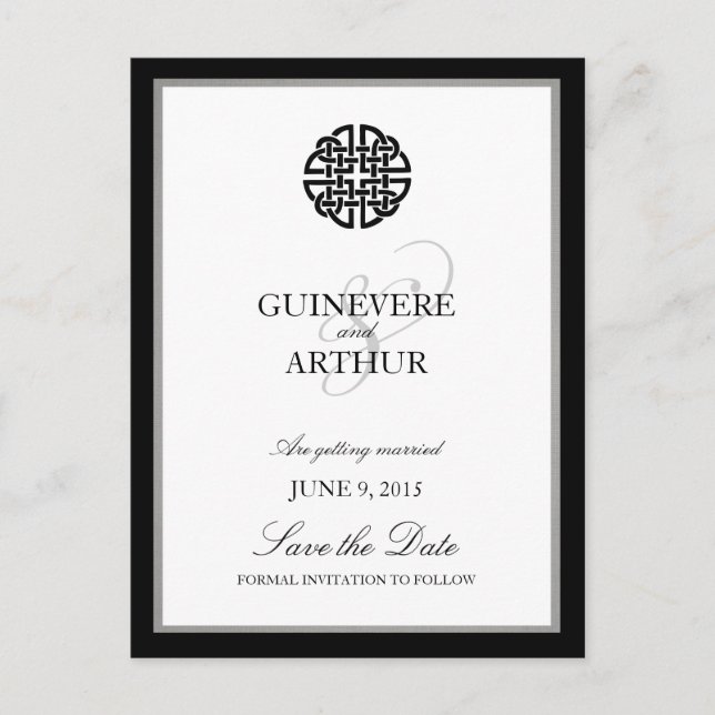 Classic Celtic Love Knot Wedding Save the Date Announcement Postcard (Front)