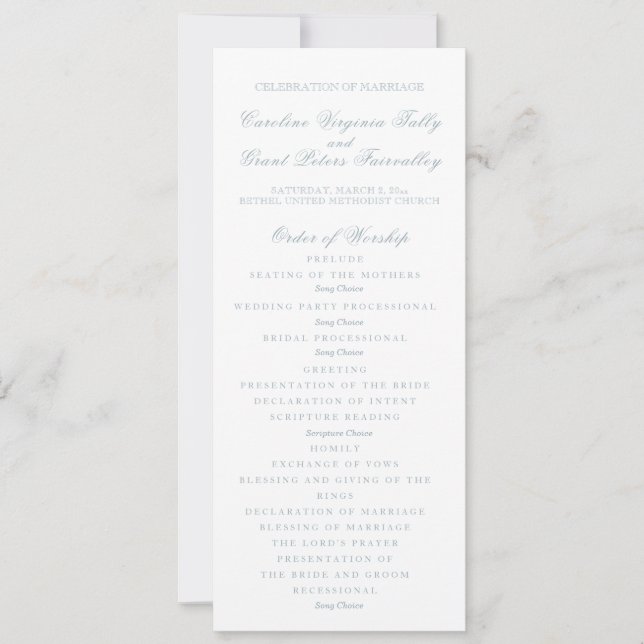 Classic Ceremony Program  Invitation (Front)