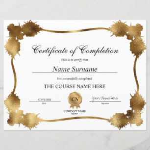 Classic Certificate of Completion Award Diploma