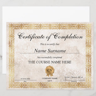 Classic Certificate of Completion Award Diploma