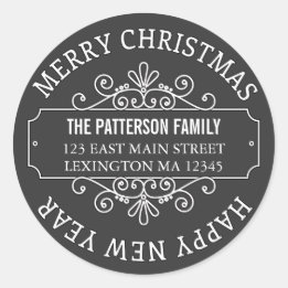 Classic Chalkboard Merry Christmas Label