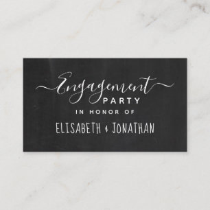 Classic Chalkboard Script, Engagement Party Ticket Enclosure Card