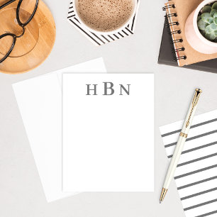 Classic Charcoal Personalised Monogram Initials Card