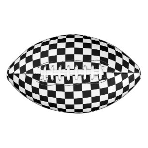Classic Chequerboard Black White Pattern American Football