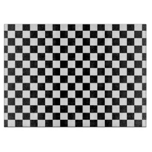 Classic Chequerboard Black White Pattern Cutting Board