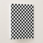 Classic Chequerboard Black White Pattern Pocket Folder (Back)