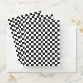 Classic Chequerboard Black White Pattern Pocket Folder (In Situ)