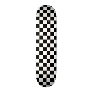 Classic Chequerboard Black White Pattern Skateboard