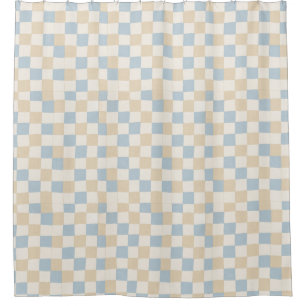 Classic Chequerboard Patchwork Pattern Shower Curtain
