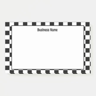 Classic Chequered Black and White Post-It Notes